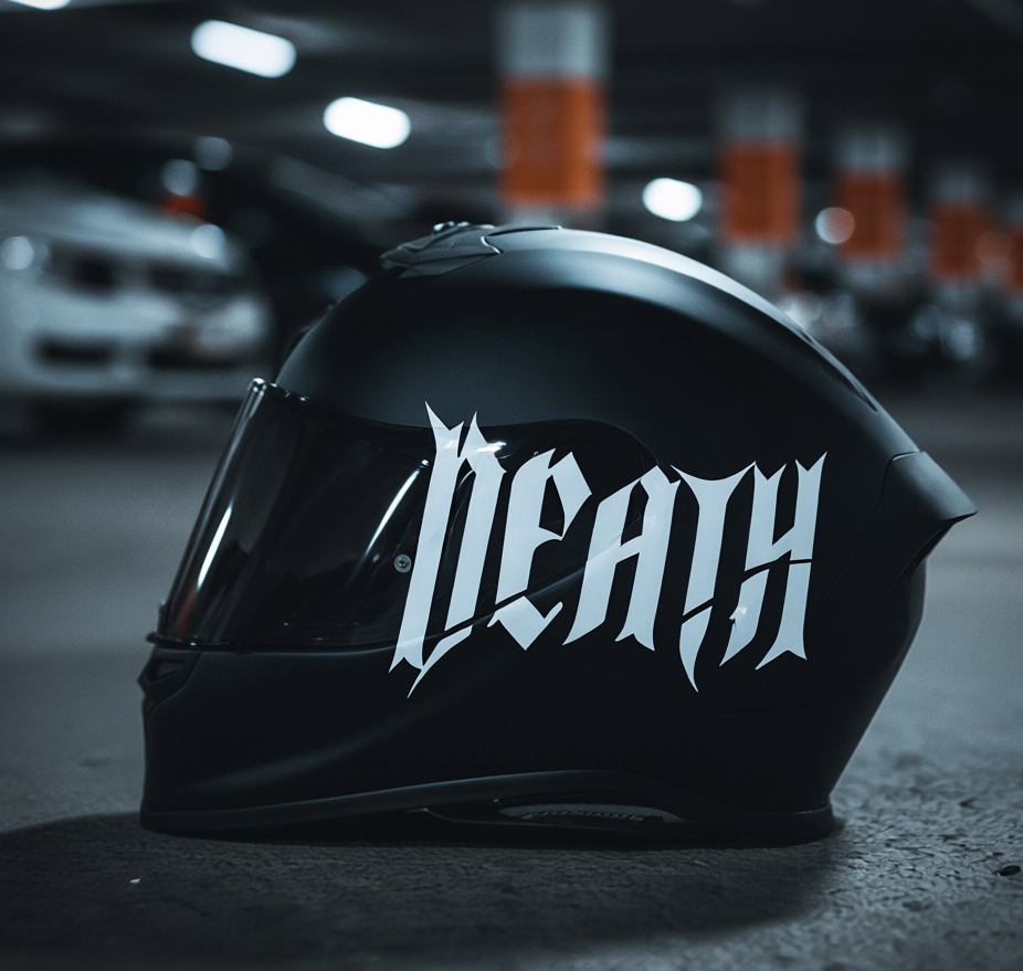 DEATH Kask Sticker | Motosiklet Kask Sticker