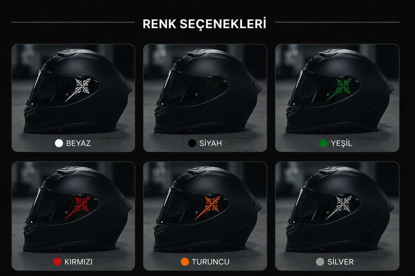 HAÇ Kask Sticker | Motosiklet Kask Sticker