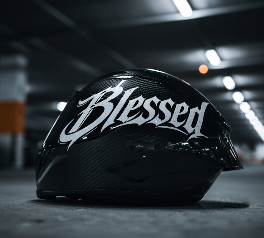 BLESSED – Motosiklet Kask Sticker