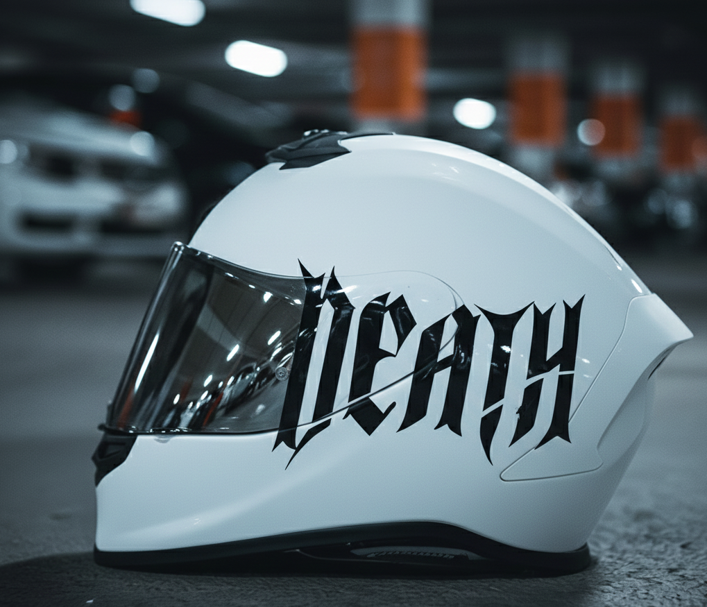DEATH Kask Sticker | Motosiklet Kask Sticker