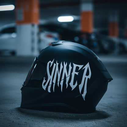 SINNER Kask Sticker | Motosiklet Kask Sticker