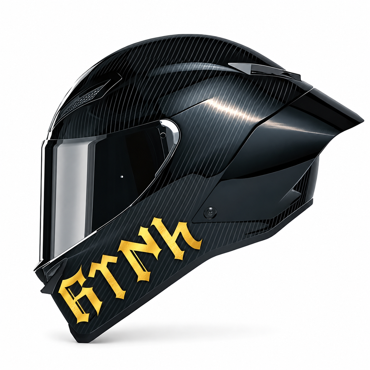 GÖKTÜRKÇE TÜRK | Kask Stickerı - Gold - Beyaz arka plan