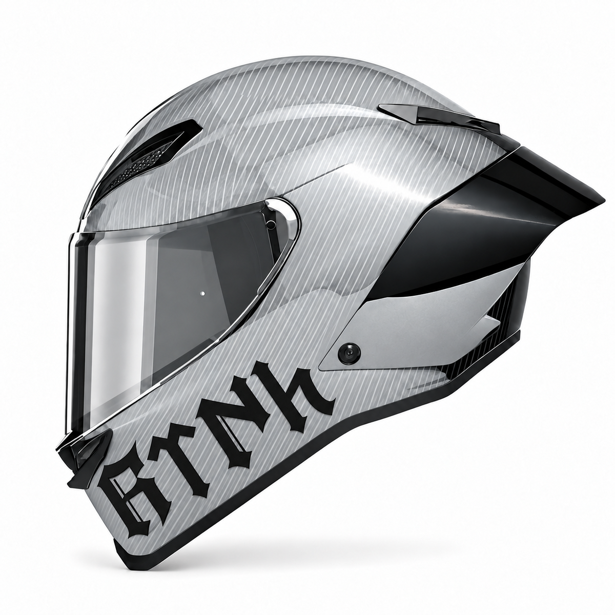 GÖKTÜRKÇE TÜRK | Kask Stickerı | Siyah | Açık gri kask