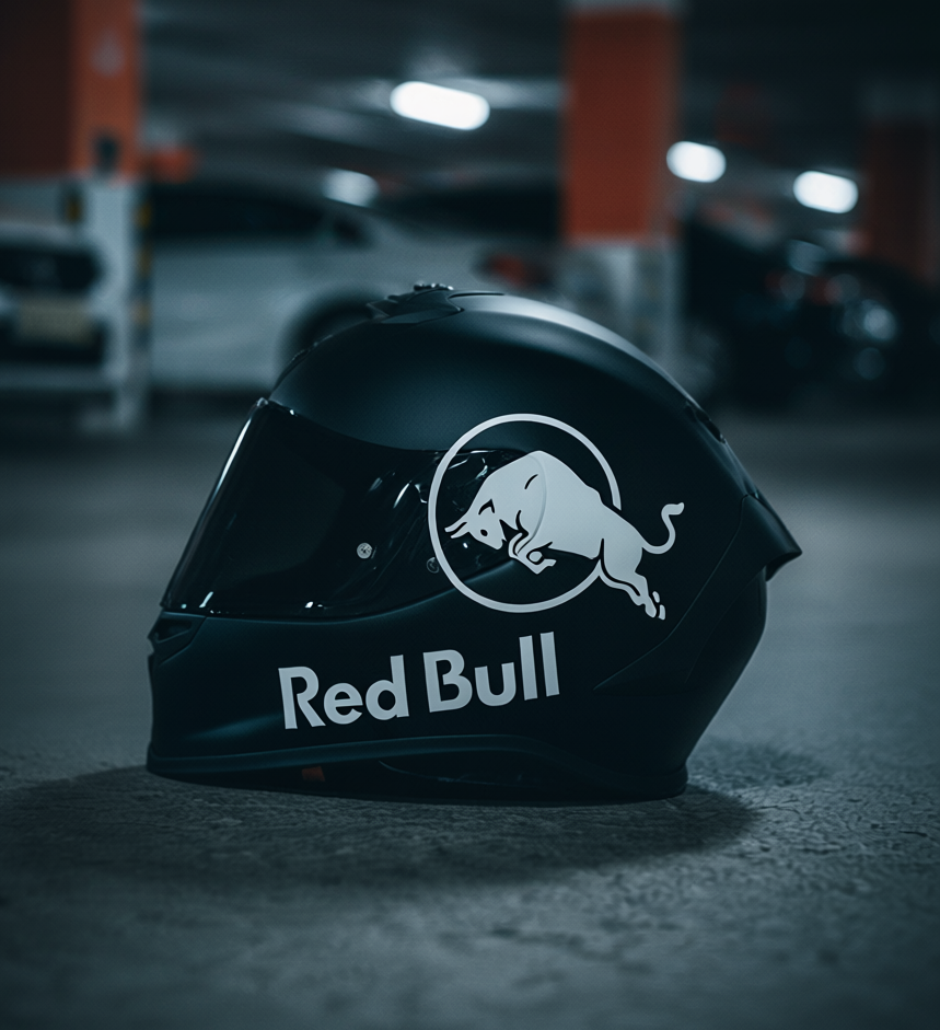RED BULL Tarzı Kask Sticker | Motosiklet Kask Sticker